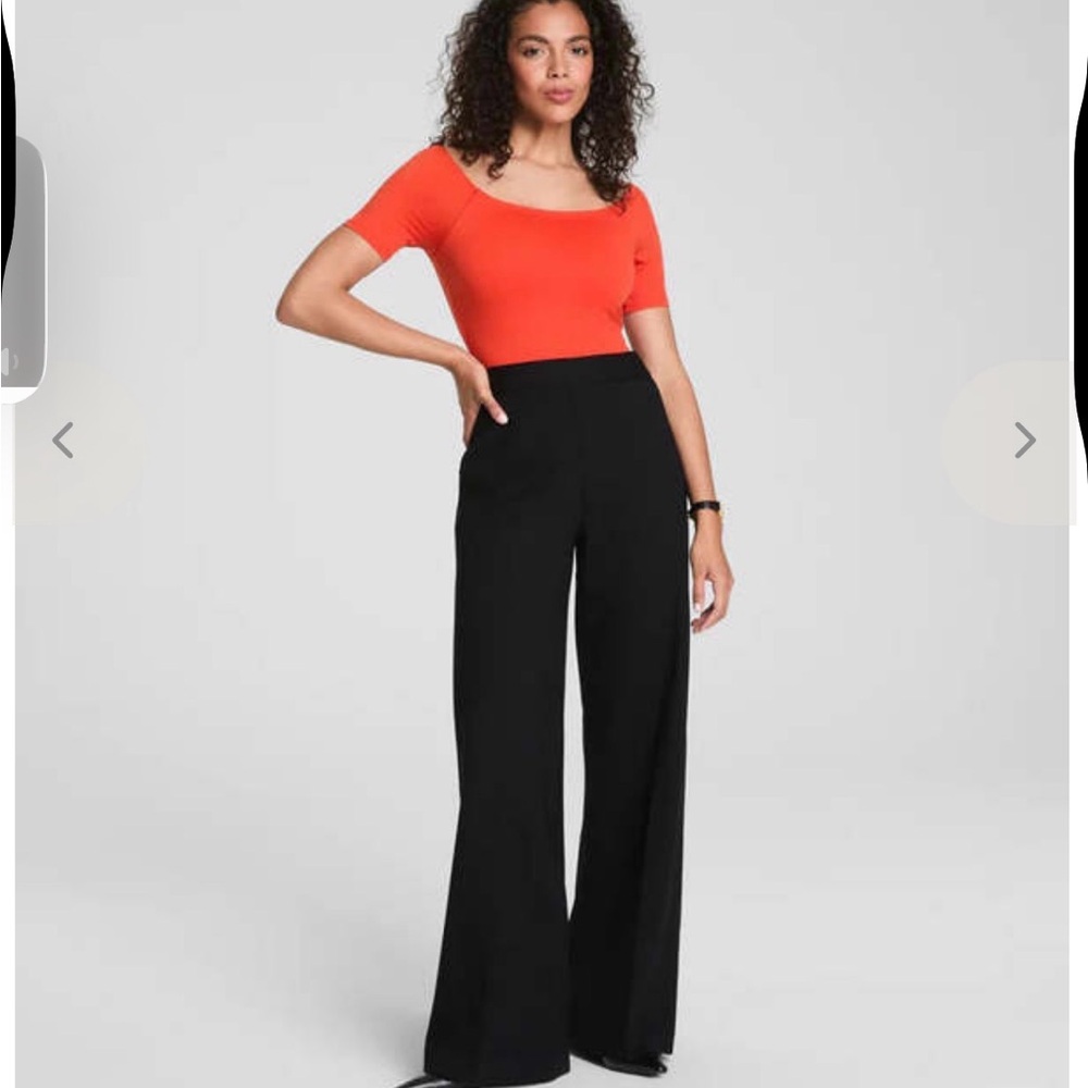SPANXsmooth PerfectFit Ponte Wide Leg Black Size Medium
